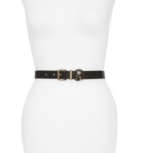 AllSaints Black Multi Loop Studded Leather Belt
